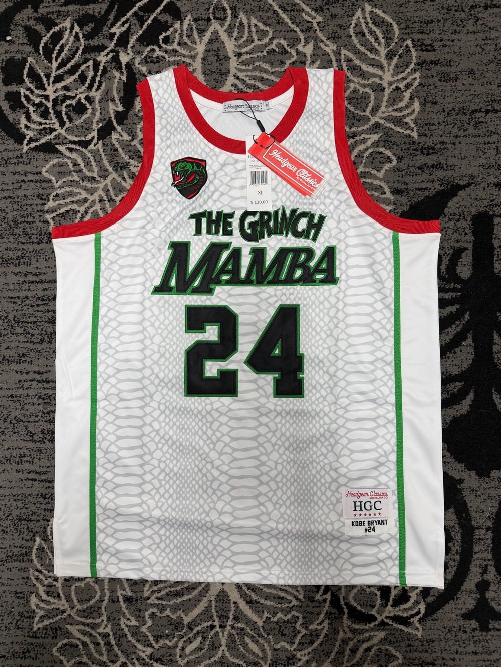 The Grinch Mamba #24 Men’s Basketball Jersey - White/Green/Red